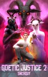 anthro book female flower glowing glowing_eyes group gun horn male novel_cover plant ranged_weapon rose_(flower) weapon meandraco snekguy bovid caprine felid goat human lion mammal pantherine absurd_res hi_res