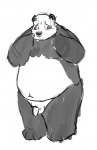 anthro balls blush flaccid genitals male nude overweight overweight_anthro overweight_male penis solo jakegr kanon bear giant_panda mammal sketch