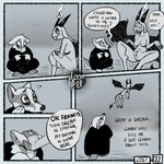 anthro breasts crotch_fur dialogue duo female headpat heart_symbol horn male nude shy text wings moonpill angel_hare the_east_patch francis_(angel_hare) badger demon mammal mustelid musteline comic english_text