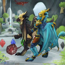 anthro armor back_wings balcony blue_body blue_scales blush blush_lines bodily_fluids brown_body brown_scales clothed clothing countershade_legs countershading cross_pupils cum cum_in_vagina cum_inside cum_on_ground duo female female_penetrated feral frill_(anatomy) from_behind_position genital_fluids grass head_crest head_frill headgear helmet horn impregnation jewelry male male/female male_penetrating male_penetrating_female membrane_(anatomy) membranous_wings open_mouth ovum partially_clothed partially_clothed_anthro penetration penile penile_penetration penis_in_vagina plant public public_sex pupils scales sex sperm_cell tan_body tan_countershading tongue tongue_out tree unusual_pupils vaginal vaginal_penetration wings phoebe_iv proteus blizzard_entertainment european_mythology mythology warcraft pylon_(starcraft) scalecommander_emberthal dracthyr dragon mythological_creature mythological_scalie scalie western_dragon 1:1 2025 signature