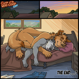5_fingers anthro bedroom black_border black_nose blue_bottomwear blue_clothing blue_jeans blue_pants border bottomwear broken_bed brown_nose clothing countershading cuddling denim denim_bottomwear denim_clothing duo fingers floppy_ears fur grey_body grey_fur happy jeans male male/male morning night nude nude_anthro nude_male pants sleeping sleeping_together smile tail text yellow_body yellow_fur jackaloo andrew_oleander cooper_estevez bird_dog canid canine canis domestic_dog hunting_dog labrador mammal retriever werecanid werecanine werecreature weredog wolf 1:1 2025 comic digital_drawing_(artwork) digital_media_(artwork) end_page english_text hi_res url