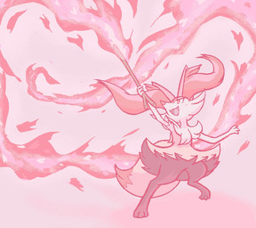 ambiguous_anthro ambiguous_gender anthro biped blush blush_lines cherry_blossom cute_fangs digitigrade dipstick_tail elemental_manipulation fangs featureless_crotch fire fire_manipulation flat_chested flower front_view holding_object holding_stick low-angle_view markings nude_ambiguous nude_anthro on_model on_one_leg open_:3 open_mouth open_smile plant prunus_(flower) simple_background smile snout solo standing stick tail tail_markings teeth tongue gd-058 nintendo pokemon braixen canid generation_6_pokemon mammal pokemon_(species) 2024 aliasing binary_drawing cel_shading colored digital_drawing_(artwork) digital_media_(artwork) full-length_portrait japanese_description portrait restricted_palette shaded translated_description female_(lore)
