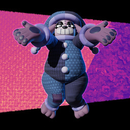 ambiguous_gender belly clothing half-closed_eyes hat headgear headwear jumping narrowed_eyes patch_(fabric) paws permanent_smile plushie slightly_chubby garbagioni pluppy_(garbagioni) animate_inanimate canid canine living_plushie mammal 1:1 3d_(artwork) digital_media_(artwork) hi_res