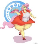 anthro apron belly big_breasts blue_eyes breasts carhop cleavage clothed clothing dress female huge_hips huge_thighs looking_at_viewer obese obese_anthro obese_female overweight overweight_anthro overweight_female quad_skates roller_skates solo thick_thighs tongue tongue_out waiter wide_hips thelunarmoon friendship_is_magic hasbro my_little_pony fluttershy_(mlp) equid equine mammal 2020 5:6 absurd_res colored hi_res