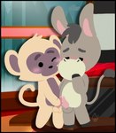 animal_genitalia anthro balls blush bodily_fluids duo erection frottage fur genital_fluids genitals inside leaking_precum looking_at_another looking_down male male/male masturbation nude penile penis precum public sex standing tail tapering_penis conditional_dnp muffinlewds pixile_studios super_animal_royale donk_patrick howl_michaels asinus donkey equid equine haplorhine mammal monkey primate digital_media_(artwork) hi_res