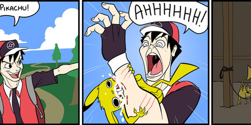 ambiguous_gender clothing coat dialogue fur group gun lab_coat male muzzle_(object) muzzled pokemon_professor rabies ranged_weapon sad shotgun tail text topwear weapon yellow_body yellow_fur unknown_artist nintendo pokemon pokemon_trainer professor_oak generation_1_pokemon human mammal pikachu pokemon_(species) rodent digital_media_(artwork) english_text source_request