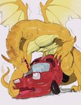 abs ahegao ambiguous_gender ambiguous_penetrated anthro anthro_penetrating biceps blush bodily_fluids breath car cum cum_covered cum_drip dragons_fucking_cars dripping duo fucked_silly genital_fluids horn looking_pleasured machine male male/ambiguous male_penetrating male_penetrating_ambiguous mechanophilia membrane_(anatomy) membranous_wings messy muscular muscular_anthro muscular_male open_mouth open_smile pecs penetration penile penile_penetration red_body saliva scales sex simple_background smile sweat tail tan_body tan_scales teeth tongue tongue_out vehicle vein veiny_muscles wings yellow_body yellow_scales kogito european_mythology mazda mythology dire_car dire_machine dire_vehicle dragon living_car living_machine living_vehicle mythological_creature mythological_scalie scalie western_dragon 2023 absurd_res digital_media_(artwork) hi_res