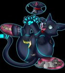 2023 808_(hi-fi_rush) absurd_res alpha_channel ambiguous_gender anal anal_vore black_body black_fur blue_markings blue_pawpads blue_pupils bodily_fluids collar collin_(schnixer666) digital_media_(artwork) domestic_cat eeveelution espeon extreme_size_difference feet felid feline felis female feral fur generation_2_pokemon generation_4_pokemon generation_6_pokemon genital_fluids genitals green_body grey_body grey_fur group hi-fi_rush hi_res hindpaw internal internal_anal internal_vaginal konrad_sylveon_(schnixer) leafeon living_dildo living_sex_toy machine macro male male/female mammal markings micro microsoft neck_bulge nintendo open_mouth pawpads paws pink_body pokemon pokemon_(species) pupils pussy red_collar robot saliva saliva_on_tongue saliva_string schnixer666 size_difference soles swallowing sylveon tail tango_gameworks thick_thighs tongue tongue_out unbirthing vaginal vaginal_fluids vincent_(schnixer666) vore whisker_markings whiskers white_body white_fur wide_hips yellow_body yellow_eyes