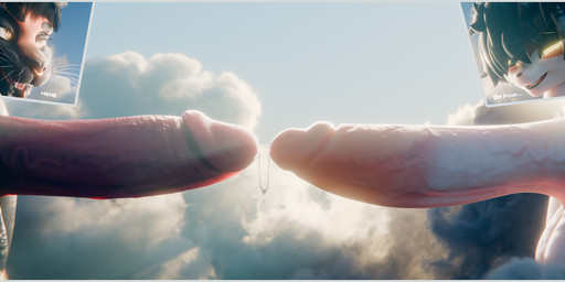 anthro balls big_penis black_balls black_hair bodily_fluids dialogue dripping duo erection fur genital_fluids genitals giga glans hair humanoid_genitalia humanoid_penis macro male male/male nude nude_anthro nude_male open_mouth penis penis_size_comparison piercing pink_glans precum precum_drip smile teeth text white_balls white_body white_fur freschrenders valorlynz_(modeler) arknights hypergryph studio_montagne aak_(arknights) legacy_(freschrenders) domestic_cat felid feline felis lynx mammal 2025 3d_(artwork) digital_media_(artwork) hi_res