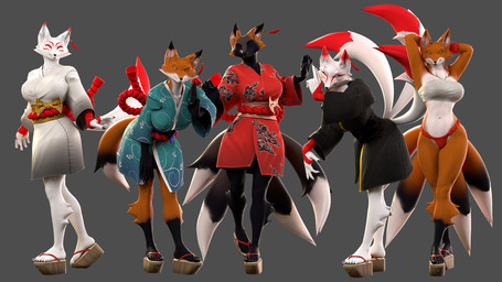 3_tails 4_tails 5_fingers 5_toes anthro asian_clothing black_body black_fur black_nose breasts chest_wraps clothed clothed_anthro clothed_female clothing east_asian_clothing feet female fingers footwear fundoshi fur humanoid_feet humanoid_hands japanese_clothing kimono multi_tail multicolored_body multicolored_fur navel plantigrade red_body red_fur sandals shoes solo standing tail toes two_tone_body two_tone_fur underwear white_body white_fur wraps petruz petruz_(modeler) fox_(petruz) canid canine fox mammal 16:9 3d_(artwork) blender_(artwork) digital_media_(artwork) hi_res widescreen
