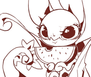 ambiguous_gender eating eyelashes feral food fruit glistening glistening_eyes leaf leaf_tail looking_at_viewer melon plant pseudo_clothing shadow simple_background solo tail watermelon white_background azre nintendo pokemon generation_5_pokemon pokemon_(species) serperior sketch