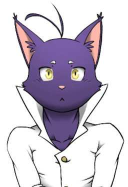clothing collared_shirt dress_shirt eyebrows eyes_closed fur male nodding open_mouth pink_nose purple_body purple_fur shirt simple_background solo tongue topwear white_background white_eyebrows yellow_eyes unknown_artist emofuri morenatsu shin_kuroi domestic_cat felid feline felis mammal 2d_animation animated low_res motion_tweening