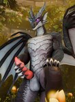 anthro balls black_body black_scales blue_eyes claws ear_piercing ear_ring erection flower genitals heterochromia holding_penis horn jewelry looking_at_viewer male masturbation membrane_(anatomy) membranous_wings multicolored_body nude penis piercing pink_eyes plant ring_piercing scales smile solo tail tree white_body white_scales wings toxik_enzis blizzard_entertainment european_mythology mythology warcraft ridelag_(toxik_enzis) dracthyr dragon mythological_creature mythological_scalie scalie western_dragon 3d_(artwork) absurd_res digital_media_(artwork) hi_res
