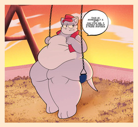 anthro clay fluffy male overweight slightly_chubby emosiren catchingup domestic_cat felid feline felis mammal digital_drawing_(artwork) digital_media_(artwork) tagme