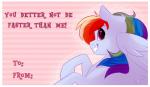 2017 border english_text equid equine feathered_wings feathers female feral friendship_is_magic grin hair hasbro heart_eyes heart_symbol hi_res holidays lolepopenon looking_back mammal multicolored_hair my_little_pony mythological_creature mythological_equine mythology pegasus purple_eyes rainbow_dash_(mlp) rainbow_hair simple_background smile solo stripes text valentine's_day valentine's_day_card white_border wings