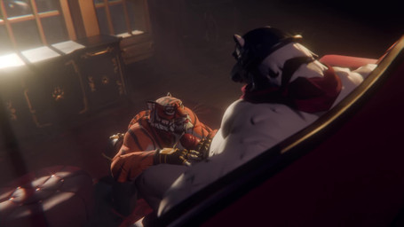 all_fours anthro duo erection genitals handjob male male/male nude pants_only penile penis sex tail ryothehuskyy epic_games fortnite oscar_(fortnite) polar_patroller bear felid mammal pantherine tiger ursine 16:9 3d_(artwork) 3d_animation animated digital_media_(artwork) hi_res short_playtime webm widescreen