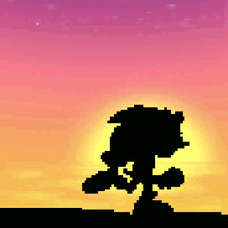 anthro male outside plant running silhouette sunset tree izzy-the-hedgehog sega sonic_the_hedgehog_(series) sonic_the_hedgehog eulipotyphlan hedgehog mammal 1:1 2d_animation animated digital_media_(artwork) loop pixel_(artwork) pixel_animation
