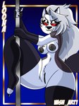 5_fingers annoyed anthro areola biped bite biting_lip black_areola black_clothing black_gloves black_handwear black_legwear black_nipples black_pussy black_thigh_highs breasts claws clothing dancing ear_piercing eyebrow_piercing eyebrow_through_hair eyebrows facial_piercing feet female finger_claws fingerless_gloves fingers front_view fur genitals gloves grey_body grey_fur grey_hair hair half-closed_eyes handwear humanoid_feet humanoid_genitalia humanoid_hands humanoid_pussy legwear long_hair medium_breasts mostly_nude_anthro mostly_nude_female narrowed_eyes navel nipples piercing plantigrade pole pole_dancing pose purple_background pussy red_sclera simple_background small_waist solo stripper_pole tail text thick_thighs thigh_highs toe_claws toes translucent translucent_hair white_body white_eyes white_fur wide_hips vash_art helluva_boss mythology loona_(helluva_boss) canid canid_demon canine demon hellhound mammal mythological_canine mythological_creature 2022 3:4 absurd_res artist_name character_name hi_res portrait three-quarter_portrait