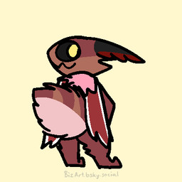 ambiguous_gender antennae_(anatomy) anthro arthropod_abdomen black_eyes black_sclera butt butt_focus chibi dancing fur hip_sway looking_at_viewer looking_back neck_tuft nude nude_ambiguous nude_anthro open_mouth pink_body pink_fur presenting presenting_hindquarters rear_view shaking_butt simple_background smile solo tail tail_motion tailwag teeth text tuft wings yellow_eyes bizart shiva_(bizart) arthropod insect lepidopteran moth 1:1 2025 2d_animation aliasing animated digital_drawing_(artwork) digital_media_(artwork) frame_by_frame low_res female_(lore)