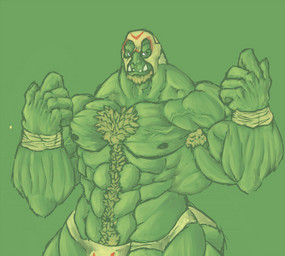 5_fingers abs armpit_hair biceps big_muscles body_hair clothed clothing fingers front_view green_background green_body green_hair green_nipples green_skin hair happy_trail huge_muscles humanoid_hands hyper hyper_muscles light looking_at_viewer male manly mask muscular muscular_arms muscular_humanoid muscular_male nipples not_furry pecs serratus simple_background skimpy solo speedo swimwear thick_neck tusks vein wrestler yellow_clothing signirsol humanoid orc 2014 colored green_theme half-length_portrait portrait shaded