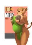 absurd_res anthro apron apron_only big_breasts bodily_fluids breast_milking breasts clothing disney felid female hi_res huge_breasts lactating lion looking_at_viewer mammal milk mostly_nude nipples pantherine pr-egg-nant pregnant pregnant_anthro pregnant_female sarabi_(the_lion_king) smile smiling_at_viewer solo the_lion_king wet wet_clothing