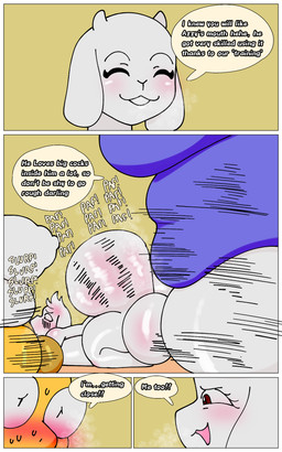 age_difference all_fours anal anal_penetration anthro balls big_balls big_breasts big_butt blush bodily_fluids bottomless breasts breath butt close-up clothed clothed_sex clothing desk dialogue dominant dominant_gynomorph dominant_intersex eyes_closed eyes_rolled_up eyewear face_closeup face_fucking fellatio femboy front_view furniture genitals glasses group group_sex gynomorph herm huge_breasts huge_butt huge_hips huge_thighs hyper intersex intersex/male irrumatio looking_down looking_pleasured male male_penetrated mature_gynomorph mature_intersex nude on_desk open_mouth oral partially_clothed penetration penile penis_in_mouth red_eyes rough_sex sex shirt side_view size_difference smile speech_bubble spitroast submissive submissive_male sweat table text thick_thighs threesome topwear trio wide_hips draneko132 deltarune undertale undertale_(series) alphys asriel_dreemurr toriel bovid caprine goat lizard mammal reptile scalie 5:8 comic english_text hi_res incest_(lore) mother_(lore) mother_and_child_(lore) mother_and_son_(lore) parent_(lore) parent_and_child_(lore) parent_and_son_(lore) son_(lore)