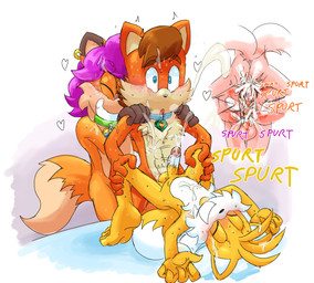 anal anal_orgasm anal_penetration anthro anthro_on_anthro anthro_penetrated anthro_penetrating anthro_penetrating_anthro anus balls bodily_fluids canon_x_oc clenched_teeth collar cum cum_from_ass cum_in_ass cum_inside cum_while_penetrated cumshot dialogue ear_piercing ejaculation erection eyes_closed feet from_behind_position from_front_position fur genital_fluids genitals group group_sex hair hands-free heart_symbol humanoid_feet humanoid_genitalia humanoid_penis looking_pleasured lucky_pierre lying male male/male male_on_bottom male_on_top male_penetrated male_penetrating male_penetrating_male on_back on_bottom on_top open_mouth orgasm orgasm_face penetration penile penile_penetration penis penis_in_ass piercing plantigrade ring_piercing sex simple_background simultaneous_orgasms smile speech_bubble spread_legs spreading standing standing_sex sweat sweatdrop tail teeth text threesome toes trio extraspecialzone sega sonic_the_hedgehog_(series) fan_character miles_prower valdis_the_bard canid canine canis fox mammal wolf digital_media_(artwork) english_text