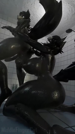 anal anthro anthro_on_anthro anus balls big_breasts big_butt black_body black_fur black_hair black_skin bodily_fluids bone breasts butt cum duo ejaculation erection excessive_cum excessive_genital_fluids female female_rimming_male femboy foreskin fur genital_fluids genitals glans hair humanoid_genitalia humanoid_penis intraspecies kneeling male male/female nipples nude open_mouth oral orgasm penis rimming rimming_male sex shower skull skull_head smile standing tail teeth thick_thighs tongue tongue_out water wet wet_body wide_hips middlefingercat scp_foundation scp-1471-a canid canine malo mammal 3d_(artwork) 3d_animation 9:16 animated digital_media_(artwork) hi_res short_playtime sound video widescreen