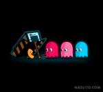 female group male not_furry simple_background text trap_(contrivance) naolito bandai_namco ghostbusters pac-man_(series) blinky_(pac-man) inky_(pac-man) pac-man pinky_(pac-man) ghost spirit crossover digital_media_(artwork) english_text