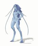 blue_body blue_skin breasts digitigrade featureless_breasts featureless_crotch female mouthless solo standing revenantnoir blizzard_entertainment starcraft experiment_131_(monsterinsideme) fan_character oracle_pilot_(starcraft) alien alien_humanoid humanoid protoss 5:6