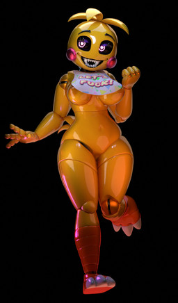 3_toes 4_fingers anthro areola beakless bib big_breasts black_sclera breasts dark_areola dark_nipples eyeshadow fangs feet female fingers front_view glistening glistening_body glistening_eyelids glowing glowing_eyes heart_pupils machine makeup navel nipples non-mammal_breasts non-mammal_navel non-mammal_nipples open_mouth open_smile pink_eyes profanity purple_eyeshadow sharp_teeth smile solo tail teeth text thick_thighs toes wide_hips yellow_body jizzyfox jizzyfox_(modeler) five_nights_at_freddy's five_nights_at_freddy's_2 scottgames toy_chica_(fnaf) animatronic avian bird chicken galliform phasianid robot robot_anthro 2025 3d_(artwork) digital_media_(artwork) english_text full-length_portrait portrait