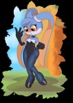 anthro blush breasts bunny_costume cleavage clothed clothing costume female leotard long_ears solo strapless_clothing strapless_leotard claydust kaze_and_the_wild_masks kaze_(kaze_and_the_wild_masks) lagomorph leporid mammal rabbit absurd_res alpha_channel hi_res