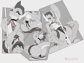 2_horns anal anal_penetration anthro anus biped bodily_fluids body_writing breasts butt buttplug censored_genitalia censored_vulva clothed clothing collar dancing digitigrade feet female fishnet_clothing fishnet_legwear genital_fluids genitals head_horn horn legwear lingerie looking_at_viewer naughty_face nipples non-mammal_breasts non-mammal_nipples object_in_ass penetration plug_(sex_toy) pole pole_dancing pose presenting sex_toy sex_toy_in_ass sex_toy_insertion simple_background skimpy small_breasts smile solo tail tail_anus text toes topwear translucent translucent_clothing vulva scalesindark friendship_is_magic hasbro my_little_pony mythology smolder_(mlp) dragon mythological_creature mythological_scalie scalie censored hi_res monochrome url