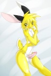 anthro balls erection femboy fur genitals happy male multicolored_body multicolored_fur nude penis smile solo white_body white_fur peritian bae_bunny lagomorph leporid mammal rabbit digital_media_(artwork)