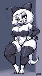 alternative_fashion anthro bedroom_eyes big_breasts breasts clothing curvy_figure dwarfism female goth heart_symbol legwear looking_at_viewer narrowed_eyes paws seductive short simple_background small_waist solo standing thick_thighs thigh_highs wide_hips darknud nintendo star_fox fay_(star_fox) bird_dog canid canine canis domestic_dog hunting_dog mammal spaniel 2021 digital_media_(artwork) hi_res signature