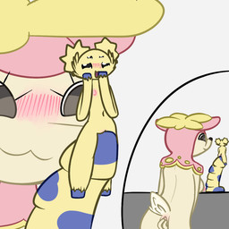 anal anal_masturbation blush breasts dildo duo female fingering fur genitals grinding masturbation nipples nude sex_toy toying_self vaginal vaginal_masturbation vulva yellow_body yellow_fur piebunny nintendo pokemon deer deerling generation_5_pokemon joltik mammal pokemon_(species) spring_deerling 1:1