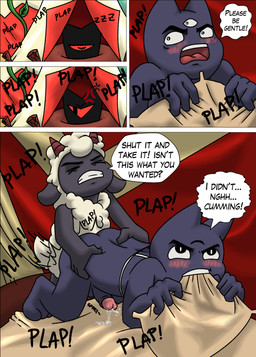 3_eyes anal anal_penetration anthro balls bed big_butt blush bodily_fluids butt butt_grab clothed clothing cum dialogue duo ejaculation erection eyes_closed fur furniture genital_fluids genitals glans hand_on_butt horn lying male male/male male_penetrated male_penetrating male_penetrating_male multi_eye nude open_mouth orgasm penetration penile penile_penetration penis penis_in_ass rough_sex sex sleeping speech_bubble tail text waking_up wool_(fur) krekel cult_of_the_lamb massive_monster_(studio) lamb_(cult_of_the_lamb) narinder red_crown_(cult_of_the_lamb) bovid caprine domestic_cat felid feline felis mammal sheep absurd_res comic digital_media_(artwork) english_text hi_res