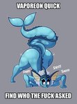 anthro anthrofied ass_up bent_over breast_squish breasts dripping_wet female grey_background humor pokemorph profanity raised_tail simple_background sniffing solo squish tail text wet white_text wiggling_hips outletdraws nintendo pokemon eeveelution generation_1_pokemon pokemon_(species) vaporeon english_text hi_res impact_(font) meme reaction_image