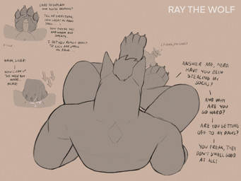 4_toes anthro bird's-eye_view bodily_fluids bullying claws cum cum_on_feet dialogue directional_arrow dominant duo exclamation_point extreme_size_difference faceless_character faceless_male feet foot_domination foot_fetish foot_play footjob genital_fluids high-angle_view male male/male muscular orgasm penile pinned pinned_to_ground precum precum_string sex size_difference sweat sweatdrop text toes verbal ray_the_wolf ray_(ray_the_wolf) canid canine canis mammal wolf 4:3 colored_sketch english_text hi_res monochrome sketch watermark