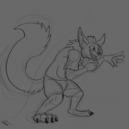 alcohol anthro beverage clothed clothing drunk fur grabbing hair insane male open_mouth simple_background smile solo standing substance_intoxication teeth tongue tongue_out phinja canid canine fox mammal 1:1 2018 digital_media_(artwork) monochrome sketch