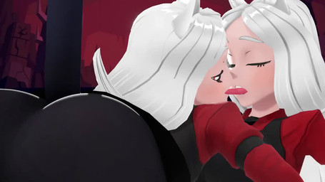 accessory big_breasts bite black_clothing black_gloves black_handwear black_necktie black_tail bodily_fluids breasts butt clothing duo eyes_closed female female/female french_kissing gloves hair hand_on_another's_butt hand_on_butt handwear inner_ear_fluff kissing long_hair looking_at_another looking_at_partner low_framerate necktie outside red_clothing red_hair red_shirt red_topwear saliva saliva_on_tongue selfcest shirt square_crossover tail tongue tongue_bite topwear tuft white_hair ceno0 astrexis_(modeler) helltaker cerberus_(helltaker) animal_humanoid canid canid_humanoid canine canine_humanoid humanoid mammal mammal_humanoid 16:9 2026 3d_(artwork) 3d_animation animated digital_media_(artwork) no_sound short_playtime video widescreen