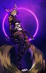 5_fingers anthro breasts brown_body brown_fur clothed clothing feet female fingers fur green_eyes hair looking_at_viewer purple_hair tail toes neotheta feligris felid feline lynx mammal 2022 5:8 digital_media_(artwork) hi_res