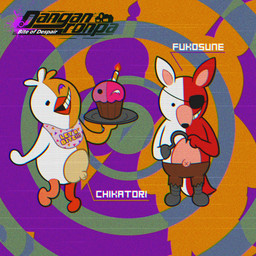 abstract_background anthro beak bib black_eyes black_nose blonde_hair bottomwear candle clothed clothing cupcake cybernetic_leg cybernetic_limb duo exclamation_point exposed_endoskeleton eye_patch eyewear female fire food food_on_plate grey_background hair holding_food holding_object holding_plate hook hook_hand long_tail looking_away looking_down looking_up machine male metal metallic multicolored_body multicolored_ears multicolored_eyes multicolored_hair multicolored_tail navel orange_background orange_beak pirate plate pose purple_background purple_eyes raised_arm red_body red_ears red_tail short_hair shorts simple_background simple_eyes smile split_color standing static tail teeth text topless topless_anthro topless_male two_tone_body white_body white_ears white_eyes white_hair white_tail yellow_body jmtacda danganronpa five_nights_at_freddy's scottgames spike_chunsoft chica_(fnaf) chikatori cupcake_(fnaf) fan_character foxy_(fnaf) fukosune monokuma animate_inanimate animatronic avian bird canid canine chicken food_creature fox galliform mammal phasianid robot 1:1 2020 absurd_res crossover english_text hi_res