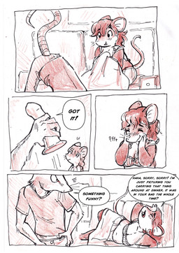 anthro biped bra clothed clothing dialogue duo female fur hair male male/female sex_toy size_difference smaller_female speech_bubble text underwear bedupolker mariella_mazatzal rusty_reavis cricetid deer_mouse mammal mouse murid murine rodent comic english_text hi_res trans_(lore) trans_man_(lore)