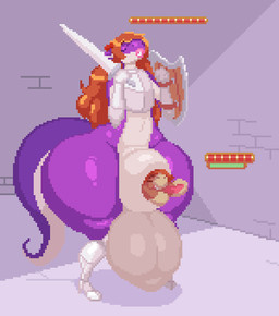 animal_genitalia anthro armor balls big_balls big_butt butt cock_vore damage duo expansion femboy gameplay_mechanics genital_expansion genitals gui health_bar huge_balls huge_butt looking_pleasured male male_pred open_mouth penile penis permanent_transformation sheath sheath_expansion sheath_vore thick_thighs vore wide_hips kalnareff mythology kalnareff_(character) dragon mythological_creature mythological_scalie scalie animated