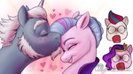 blush facial_hair female feral forehead_kiss fur grey_body grey_fur horn kissing male male/female open_mouth pink_body pink_fur shocked white_body white_fur wide_eyed mythicalartist34 hasbro mlp_g5 my_little_pony mythology alphabittle_blossomforth_(mlp) pipp_petals_(mlp) queen_haven_(mlp) zipp_storm_(mlp) equid equine mammal mythological_creature mythological_equine unicorn 16:9 hi_res widescreen