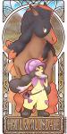 ambiguous_gender black_hair brown_body brown_fur clothing duo female feral fur gloves hair handwear quassy nintendo pokemon hapu_(pokemon) equid generation_7_pokemon human mammal mudsdale pokemon_(species) 1:2 2016