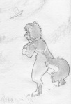 aircraft airplane anthro chibi cloud controller digitigrade fur grass looking_up low-angle_view male open_mouth outside plant remote_control sky smile solo standing tail toy_plane vehicle ruaidri shira_wolven canid canine canis mammal wolf graphite_(artwork) greyscale monochrome sketch traditional_media_(artwork)