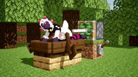 all_fours anthro bell bell_collar boat clothing collar ear_piercing ear_tag end_rod eyebrows eyewear femboy fur genitals glasses horn knot legwear lever male narrowed_eyes naughty_face nub_tail nude penis piercing piston plant solo tail thigh_highs topwear tree vehicle watercraft white_body white_fur sillyram microsoft minecraft minecraft_sheep_fucker mojang xbox_game_studios silly_(sillyram) bovid caprine mammal sheep 16:9 4k absurd_res hi_res widescreen