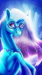 blue_body blue_fur blue_hair eyewear feral fur glasses gradeint_hair hair hexagon hexagonal_glasses horn jewelry leg_markings male markings necklace purple_body purple_eyes purple_fur socks_(marking) solo sparkles white_hair oneiria-fylakas hasbro mlp_g5 my_little_pony mythology comet_(mlp) auroricorn equid equine mammal mythological_creature mythological_equine unicorn blue_theme cool_colors hi_res portrait teal_theme